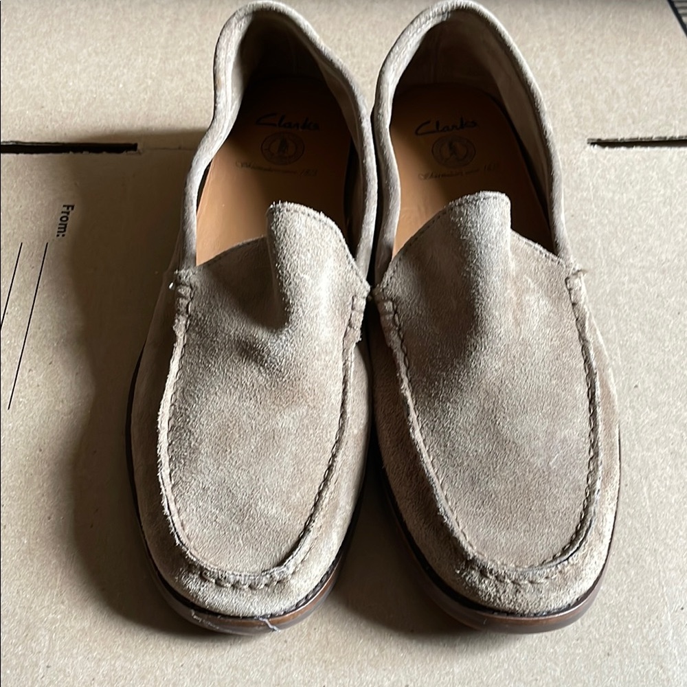 Men’s Clarks suede loafers Sz 13 “Preowned “